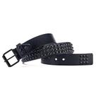 Cinto preto punk rock rebite com pirâmide de metal Tamanho:G