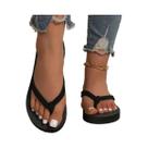 Cinto preto puro antiderrapante desgastar chinelos planos, tendência da moda feminina