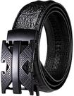 Cinto Ratchet Belt Barry.Wang masculino de couro granulado marrom com 3,5 cm de largura
