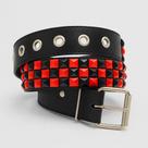 Cinto Rebite Emo Preto e Vermelho Cinto Rebite Emo Preto e Vermelho