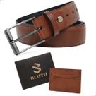 Cinto Slim Masculino Couro Legítimo Terra Cota e Brinde Cinto Slim Masculino Couro Legítimo Terra Cota e Brinde