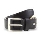 Cinto social masculino ajustável couro fivela metal preto