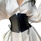 Cinto Tipo Corset Underbust Decorativo Realça Cintura Material Sintético Com Elástico e Zíper Preto M982