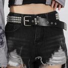Cinto Unissex De Cintura Decorado Com Lantejoulas Prata Estilo Punk MZS-411