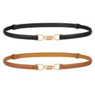 Cinto WHIPPY feminino de couro fino ajustável, preto/marrom Cinto WHIPPY feminino de couro fino ajustável, preto/marrom