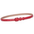 Cinto WHIPPY feminino de couro fino para calças, fivela, vermelho
