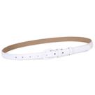 Cinto WHIPPY feminino Skinny Leather, fivela branca, tamanho 76-89 cm