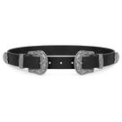 Cinto WHIPPY Vintage Western Leather com fivela dupla preto M Cinto WHIPPY Vintage Western Leather com fivela dupla preto M