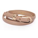 Cinto WJ Feminino Com Fivela Arredondada e Dois Passantes - bege
