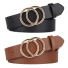 Cintos femininos para jeans UnFader Pack 2 com fivela dupla em O