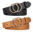 Cintos femininos para jeans UnFader Pack 2 com fivela dupla em O