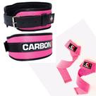 Cinturão + strap fita kit academia musculação rosa Cinturão + strap fita kit academia musculação rosa