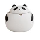 Cinzeiro de cerâmica Panda com tampa Bandeja de cinzas fumegantes à prova de vento