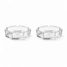 Cinzeiro de Vidro Basic Kaveh Octogonal com 2 Pcs 10X10 cm