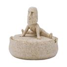 Cinzeiro Moai Inspirado Em Yoga Com Tampa, Figura Criativa Da Ilha De Páscoa, Acessório Único Para