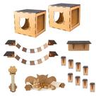 Circuito Para Gatos De Parede Kit Com 15 Peças Ponte Degraus