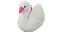 Cisne Branco Detalhes Rosa 23cm - Pelúcia