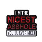 Citação engraçada de brooch Pins I'm the Nicest A**hole” em liga 3x2,6 cm