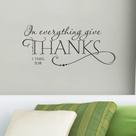Citação inspiradora de adesivos de parede em Everything Give Thanks