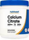 Citrato de cálcio em pó Nutricost 250g sem sabor