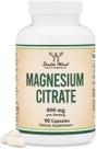 Citrato de magnésio de madeira dupla 800 mg 90 cápsulas veganas