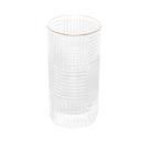 Cj 2 copos altos de vidro com borda dourada chess 400ml