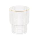Cj 2 Copos Baixos de Cristal de Chumbo C/borda Dourada Lines 220ml