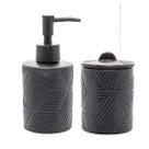 Cj 2 peças p/ banheiro de ceramica preto