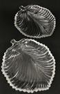 Cj 2 Prato Decorativo Cristal Leaf 20,5x17x2,5cm/Petisqueira - Lyor
