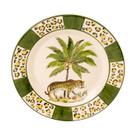 Cj 2 pratos de sobremesa onça tropical - feito à mão - luiz salvador