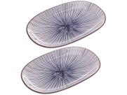 Cj 2 Pratos Ovais de Porcelana P/ Servir Koji 24x15,5cm Cj 2 Pratos Ovais de Porcelana P/ Servir Koji 24x15,5cm