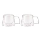 Cj.2 Xícaras Cafe/Chá Dupla Parede Vidro Borossilicato 180ml