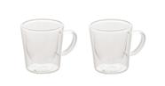 CJ 2 XICARAS P/CAFE DUPLA PAREDE DE VIDRO BOROSSILICATO100ml