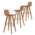 CJ 3 Banquetas Línea UniDecor de Luxo em Madeira Terracota