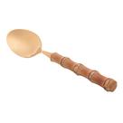 Cj 4 Colheres P/mesa de Aco Inox C/cabo em Bambu Tulum Dourado 20,5cm