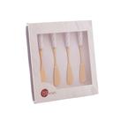 Cj 4 Espátulas de Aço Inox Dourado com Cabo de Cerâmica Branco Wolff
