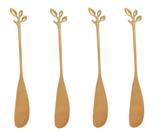 Cj 4 espatulas em aco inox folhas dourado - Rojemac Cj 4 espatulas em aco inox folhas dourado - Rojemac