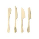 CJ 4 Facas Para Queijo Positano Inox Dourado - Lyor
