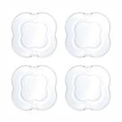 Cj 4 pratos para sobremesa de vidro butterfly 17cm wolff
