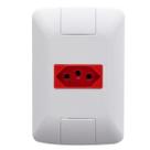 Cj 4x2 1 Tomada 2P+T 20A Branco e Vermelho ARIA TRAMONTINA
