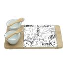 Cj.5 Pecas p/Queijo e Petiscos de Bambu Cheese 26 x 15cm