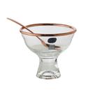 Cj. 6 Bowls De Vidro Para Sobremesa Com Colher Vera Rose