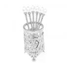 Cj 6 colheres zamac c/suporte niquelado crystal 14cm - wolff Cj 6 colheres zamac c/suporte niquelado crystal 14cm - wolff