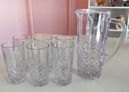 Cj 6 Copos Altos 270ml +1 Jarra 1l Vidro Stella Wolff