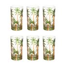 CJ 6 Copos Altos Cristal Palm Tree Hand Paint 360ml - Wolff