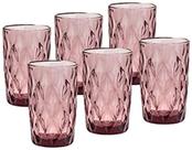 Cj 6 Copos Altos de Vidro Bico de Abacaxi Lilás 350ml
