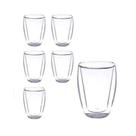 Cj 6 copos para cha dupla parede de vidro 260ml - LYOR