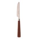 Cj 6 Facas de Sobremesa Inox com Cabo Plástico Marrom 20,5cm - LYOR
