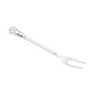 Cj. 6 Garfos p/Petisco de Zamac Prata com Cristal 11cm