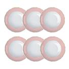 Cj. 6 Pratos Fundos De Porcelana Versa Royal Rosé Germer